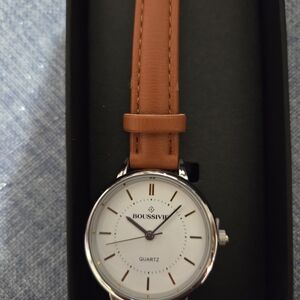 Boussivie Brown Leather Strap Watch